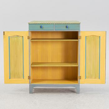 A 'Vita blommorna' cabinet/sideboard, painted by Liselott Malmsten, Firma Carl Malmsten, 1991.