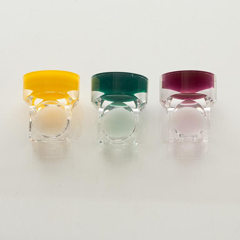 Siv Lagerström, three acrylic rings, 1970s.