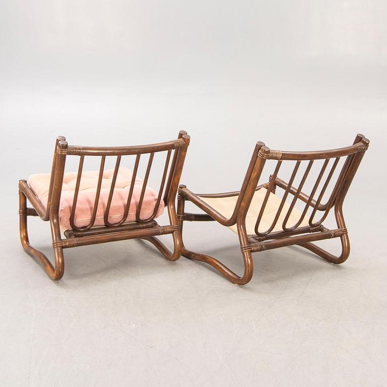 Armchairs, a pair, 1970s-80s.