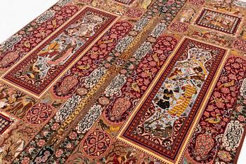 Matta, Isfahan, centrala Persien, part silk, signerad, ca 270 x 185 cm.