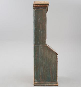 A polychrome-painted writing-cabinet attributed to J. Bäckström (1773-1837), dated 1828.