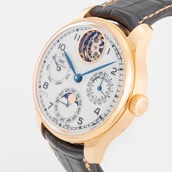 IWC, Portugieser Perpetual Calendar Tourbillon Edition “150 Years”, "18K Strap", ca 2018.