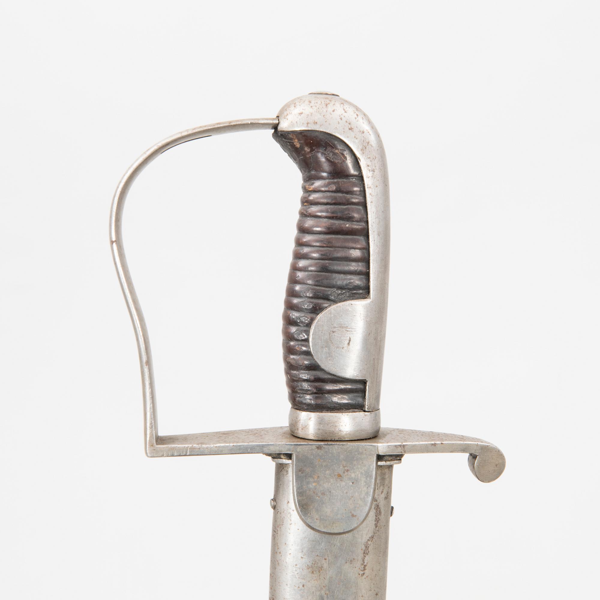 Sabel, svensk, m/1831 för artillerimanskap med balja.