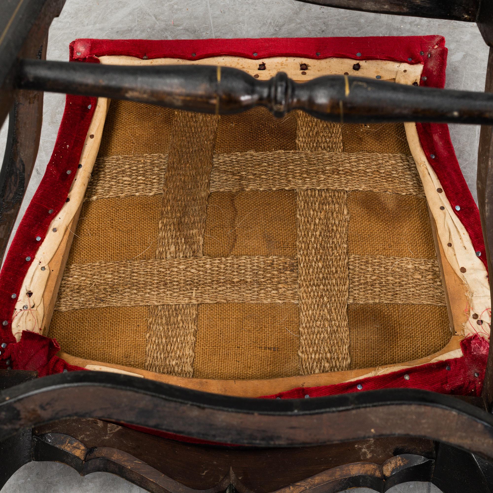 Stolar, ett par, senbarockstil, 1800-tal.