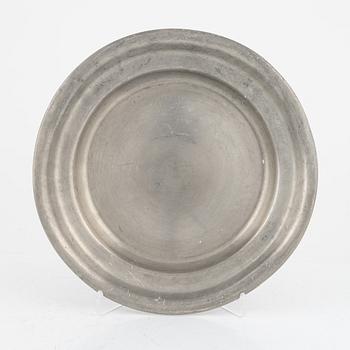A group of eight Swedish pewter dishes, 18th-20th Century, including Mathias Norling, Jönköping, 1863.