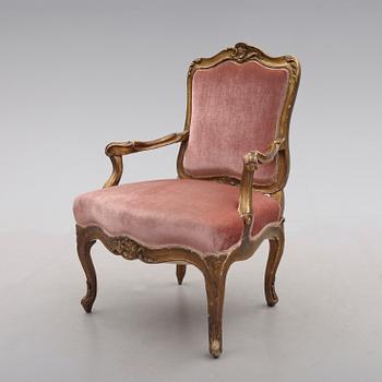 KARMSTOL, rokoko, 1700-talets mitt.
