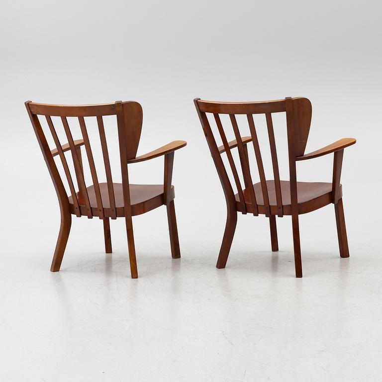 Christian E Hansen, fåtöljer ett par, Fritz Hansen, Danmark.