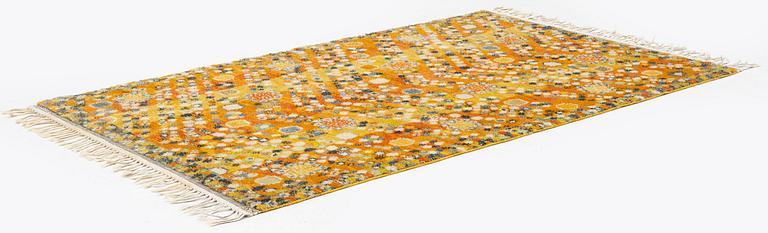 Barbro Nilsson, a carpet, 'Violetta gul', knotted pile, c. 210 x 130 cm, signed AB MMF BN.