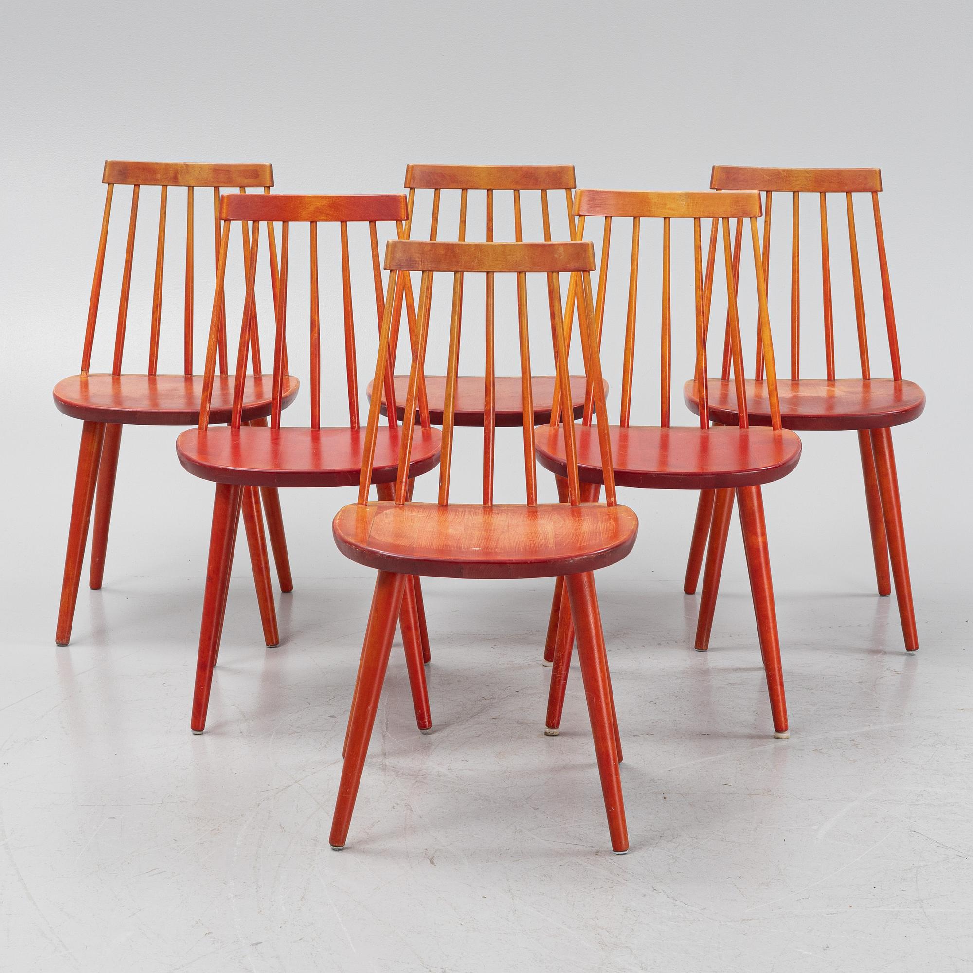 Yngve Ekström, stolar, 6 st. "Pinnochio", 1900-talets andra hälft.