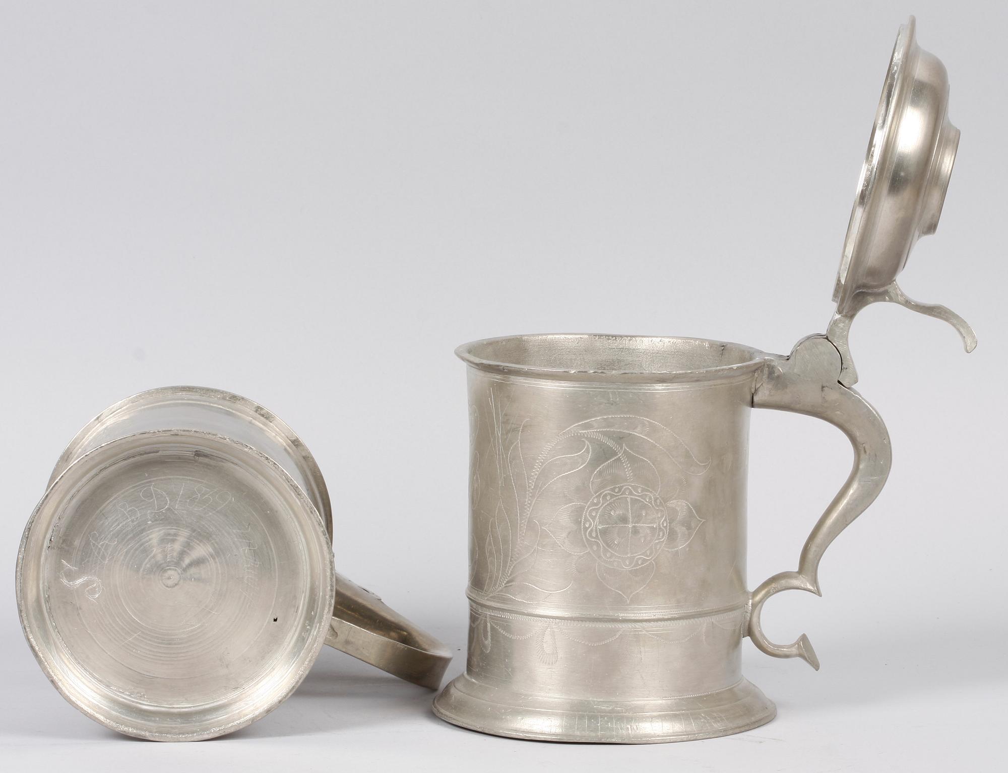 CYLINDERSTOP, 2 st. Tenn. Bl a Anders Näsman, Hudiksvall 1836.