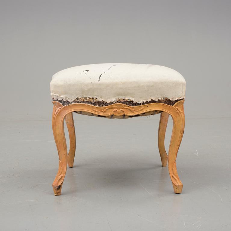 TABURETT, rokoko. 1700-/1800-tal.