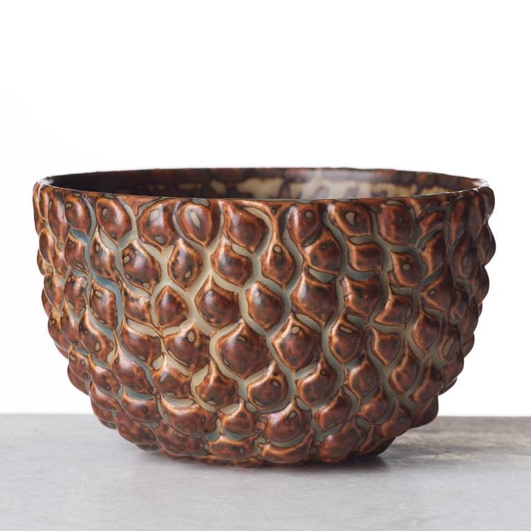 Axel Salto, a "Sung glaze budding style" stoneware bowl, Royal Copenhagen, Denmark.