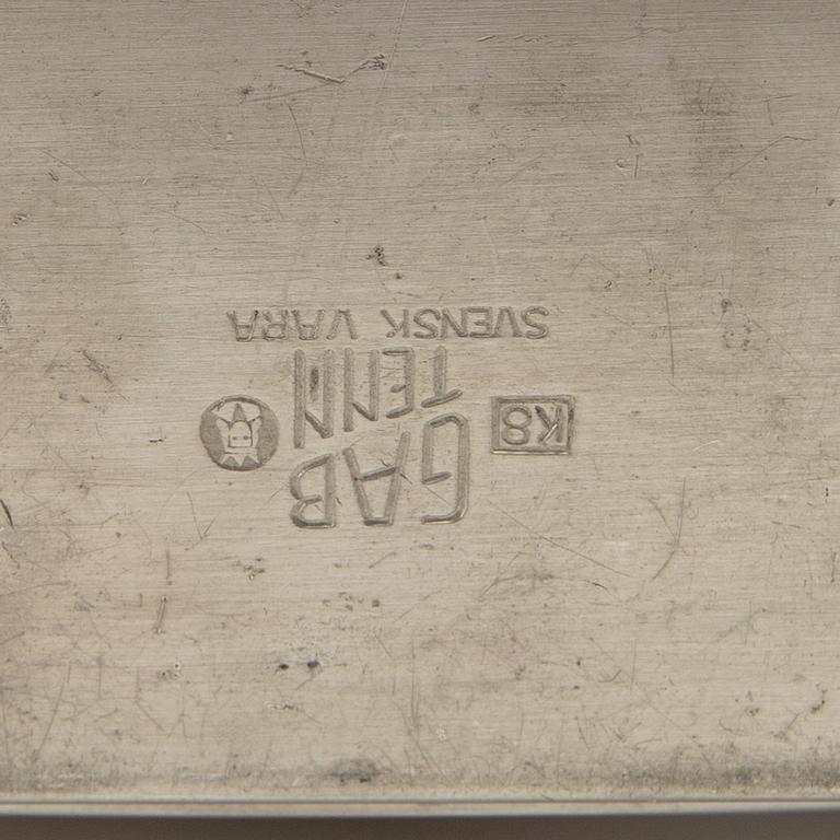 Cigarette case, candlesticks, ashtray, 4 pieces, GAB, 1936 -1938.