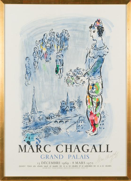Marc Chagall, after, poster, signed, printed by Charles Sorlier, Mourlot, 1970.
