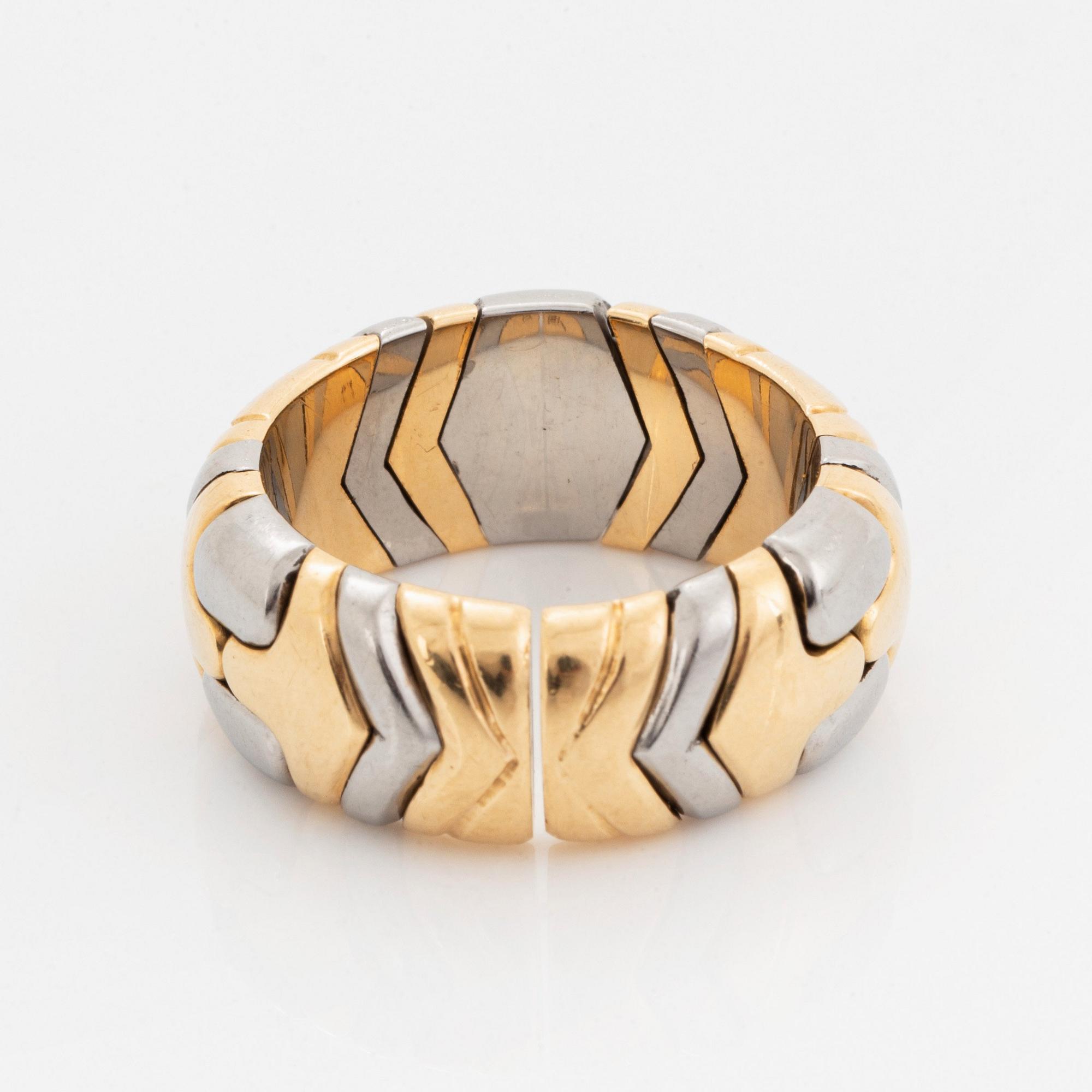 Bulgari ring 18K guld och stål.