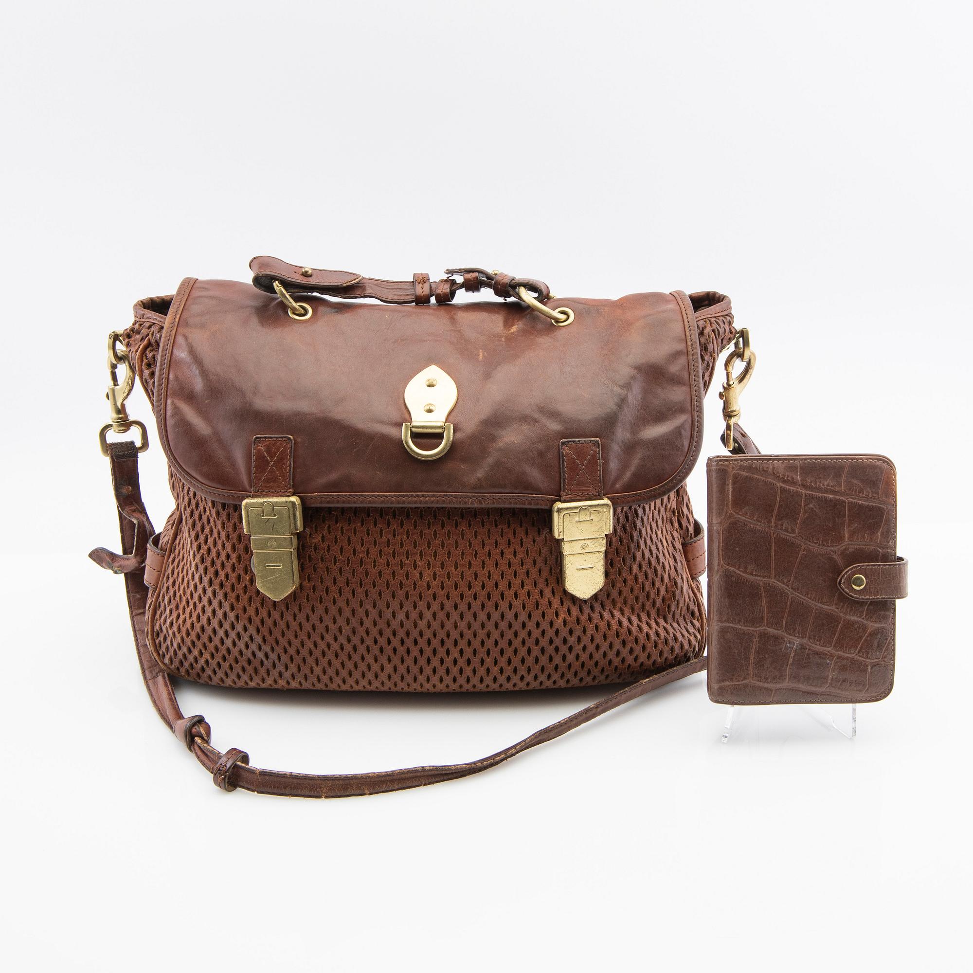 Mulberry, väska samt Filofax, vintage.