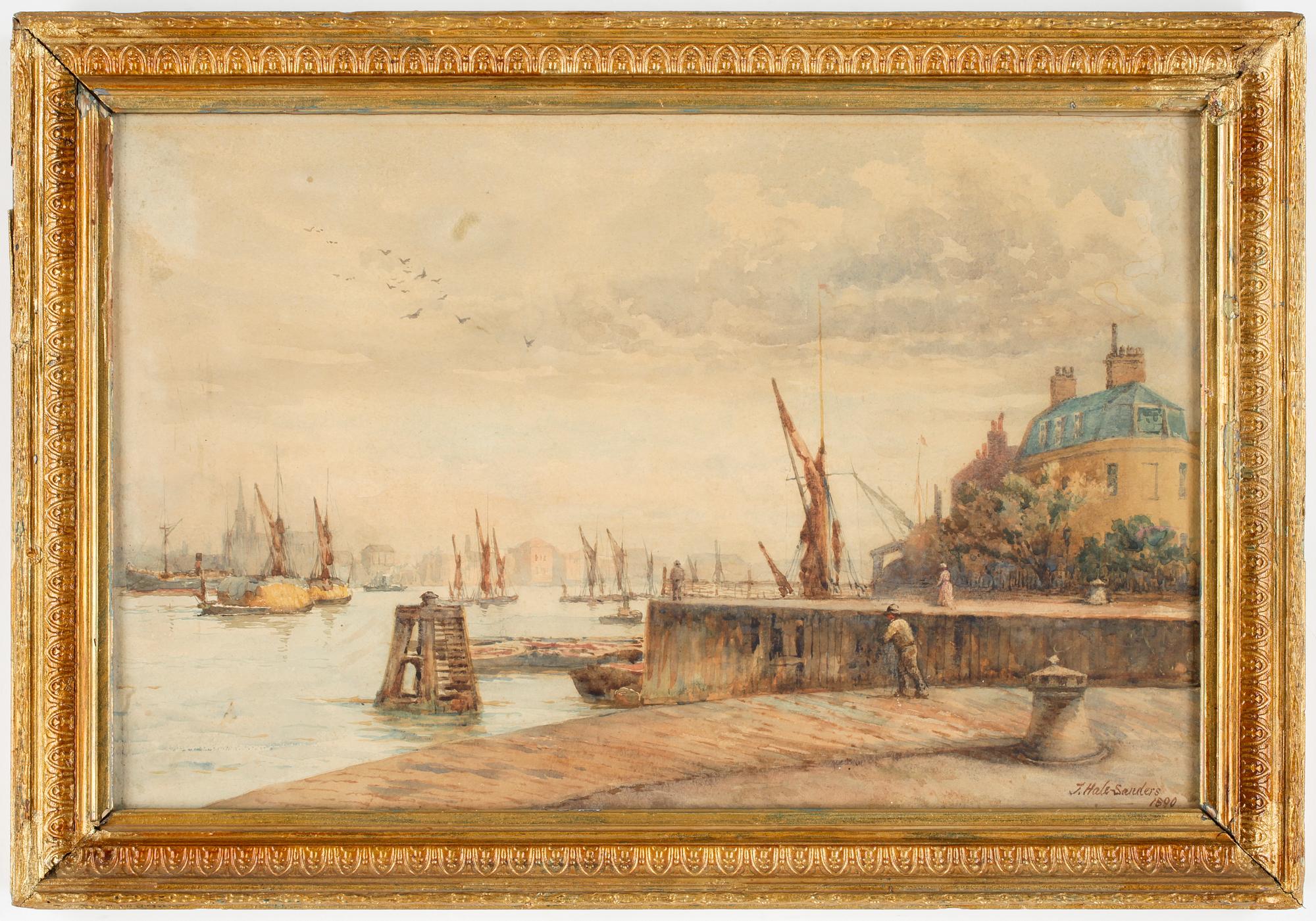 THOMAS HALE SANDERS, akvarell, sign och dat 1890.