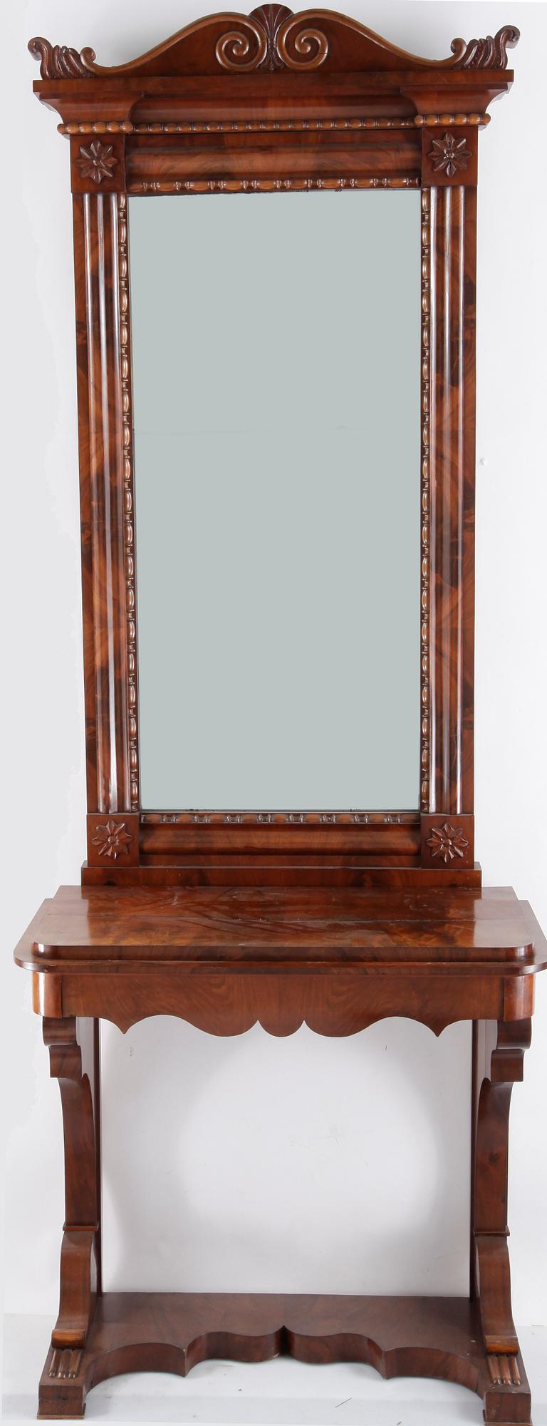 SPEGEL MED KONSOLBORD, Karl Johan, 1800-talets första hälft.