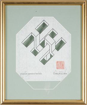 Oscar Reutersvärd · OSCAR REUTERSVÄRD, tusch, signerad.