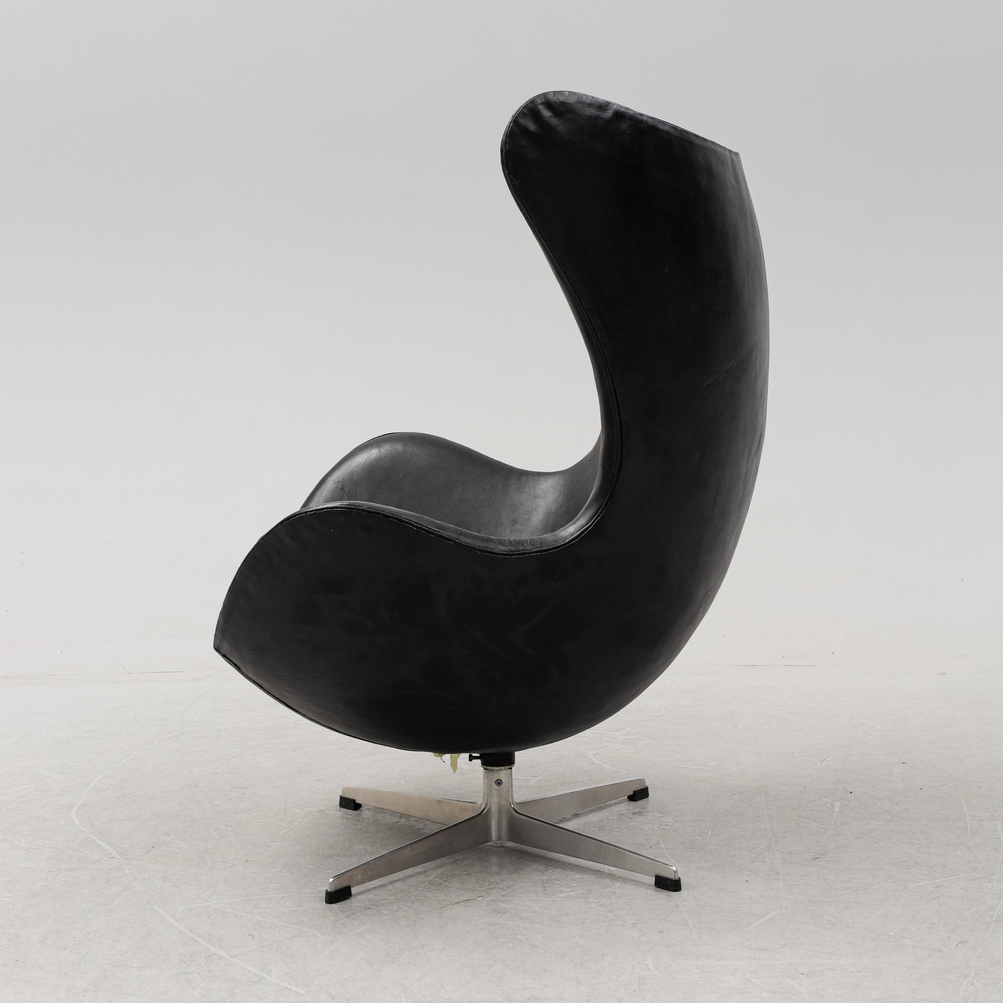 An 'Egg chair' by Arne Jacobsen, for Fritz Hansen, Denmark, designed 1958.