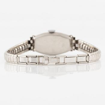 Bulova, wristwatch, platinum with diamonds, bracelet in steel.