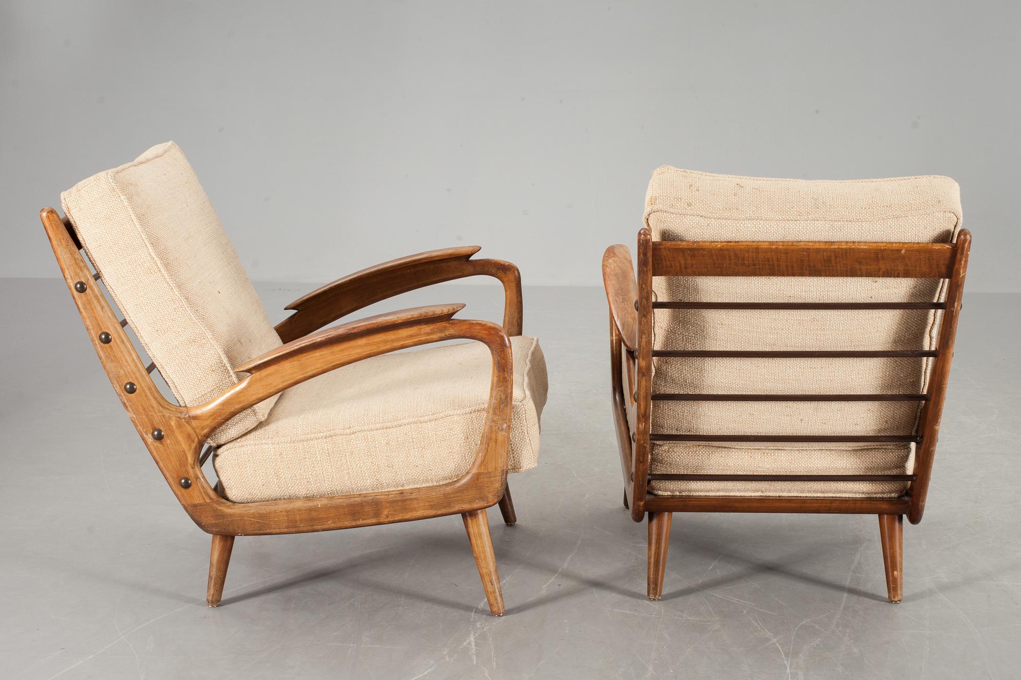 FÅTÖLJER, ett par, 1900-talets mitt.