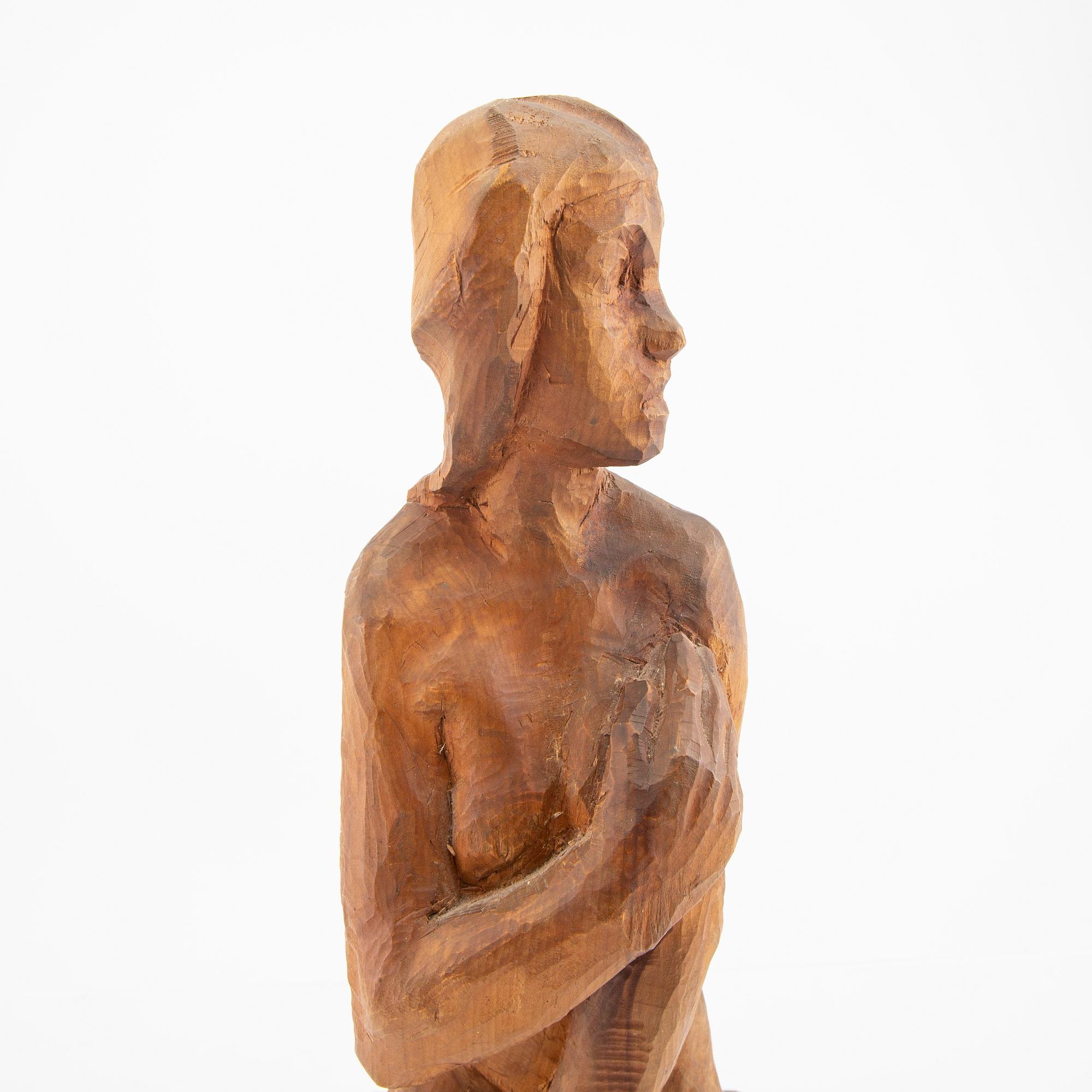 Axel Olsson, signed wooden sculpture.