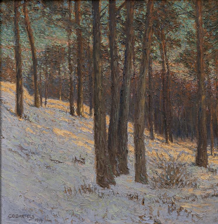Carl Olof Bartels, Winter landscape in twilight.