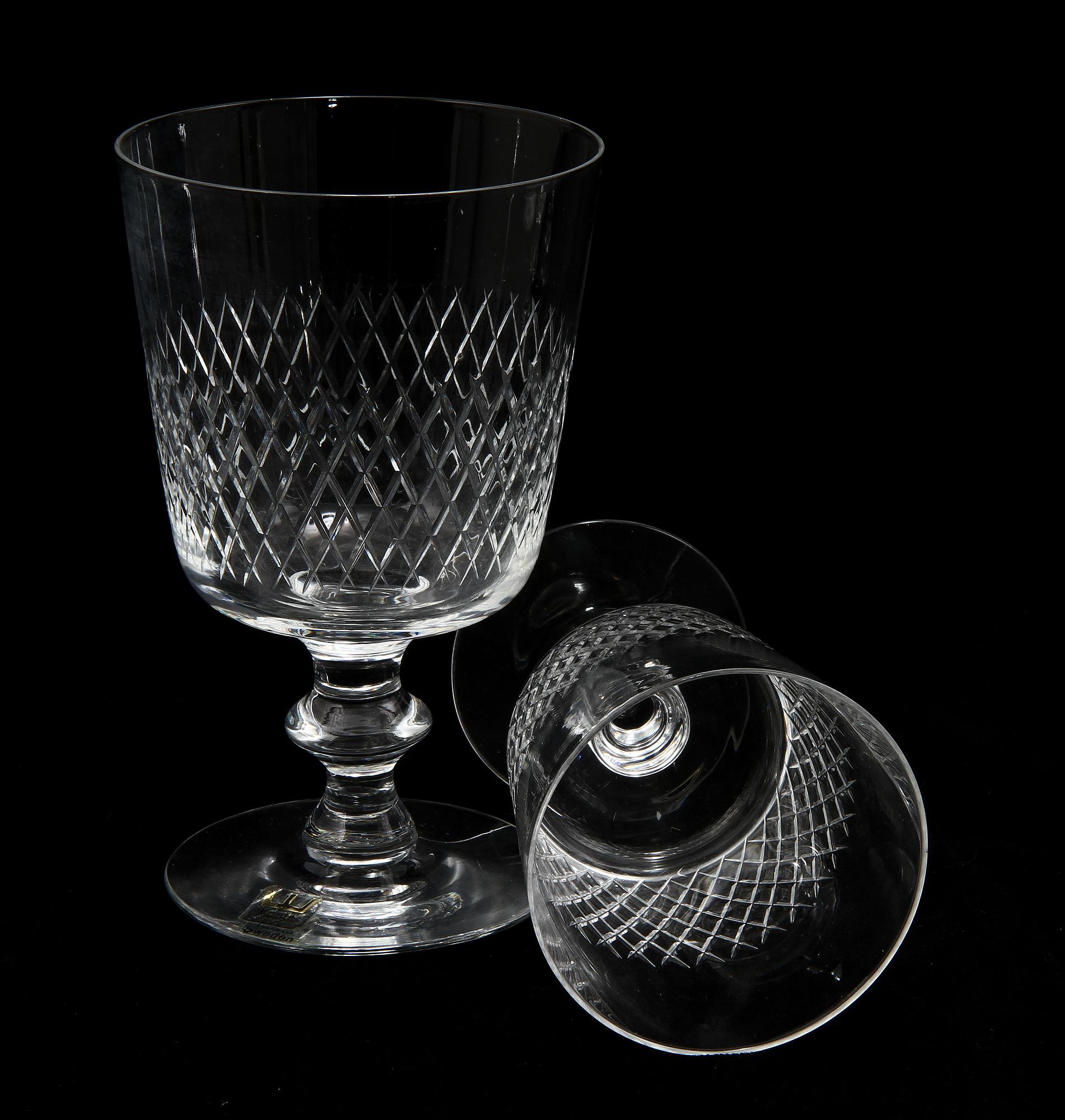 GLASSERVISDELAR, 61 st, "Diamant", Kosta, 1900-tal.