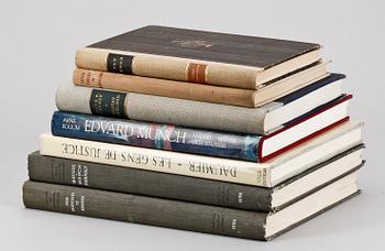 PARTI KONSTBÖCKER, 7 st, bla "Edvard Munch, måleri-skisser och studier" av Arne Eggum, Stockholm 1985.