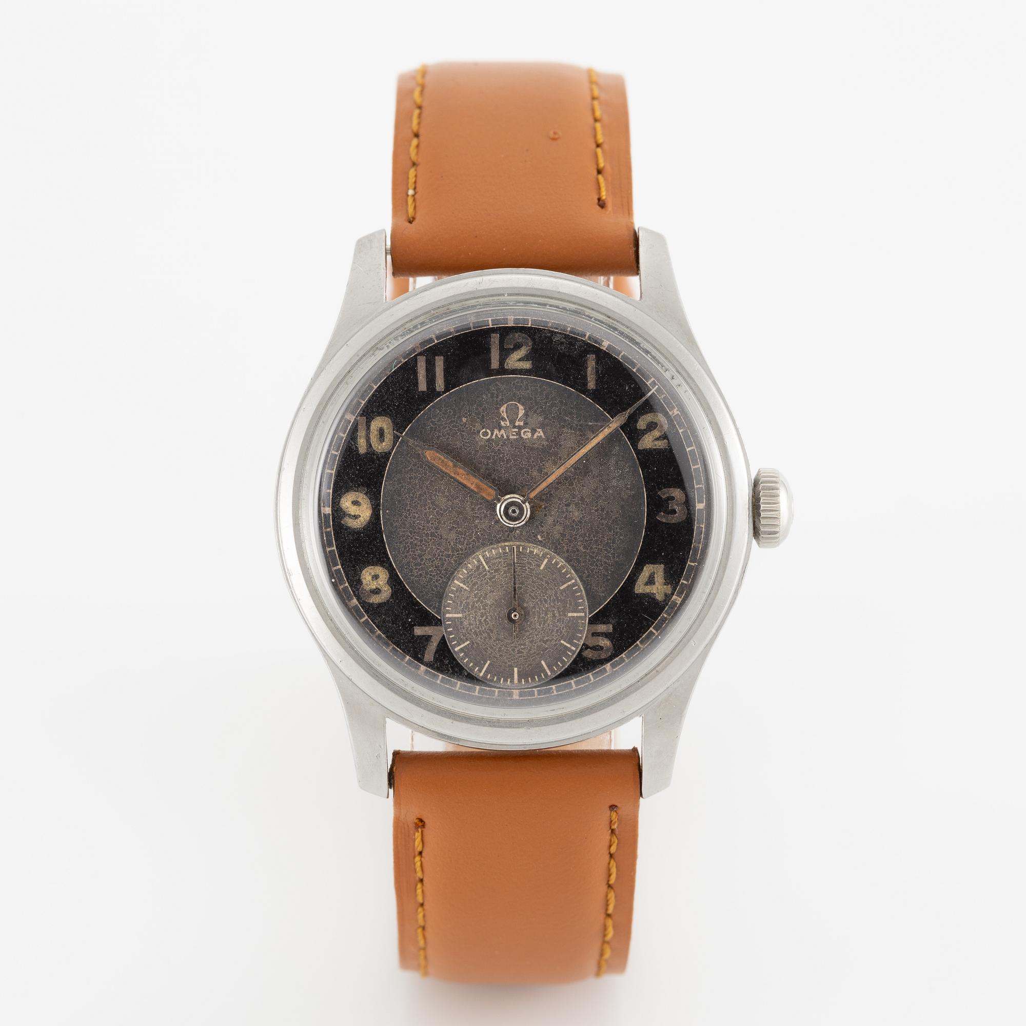 Omega, "Antimagnetisk, Vattentät, Stötskyddad", armbandsur, 35 mm.