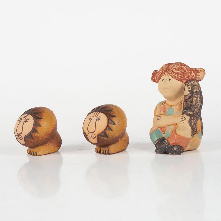 Lisa Larson, five stoneware figurines, Gustavsberg, Sweden.