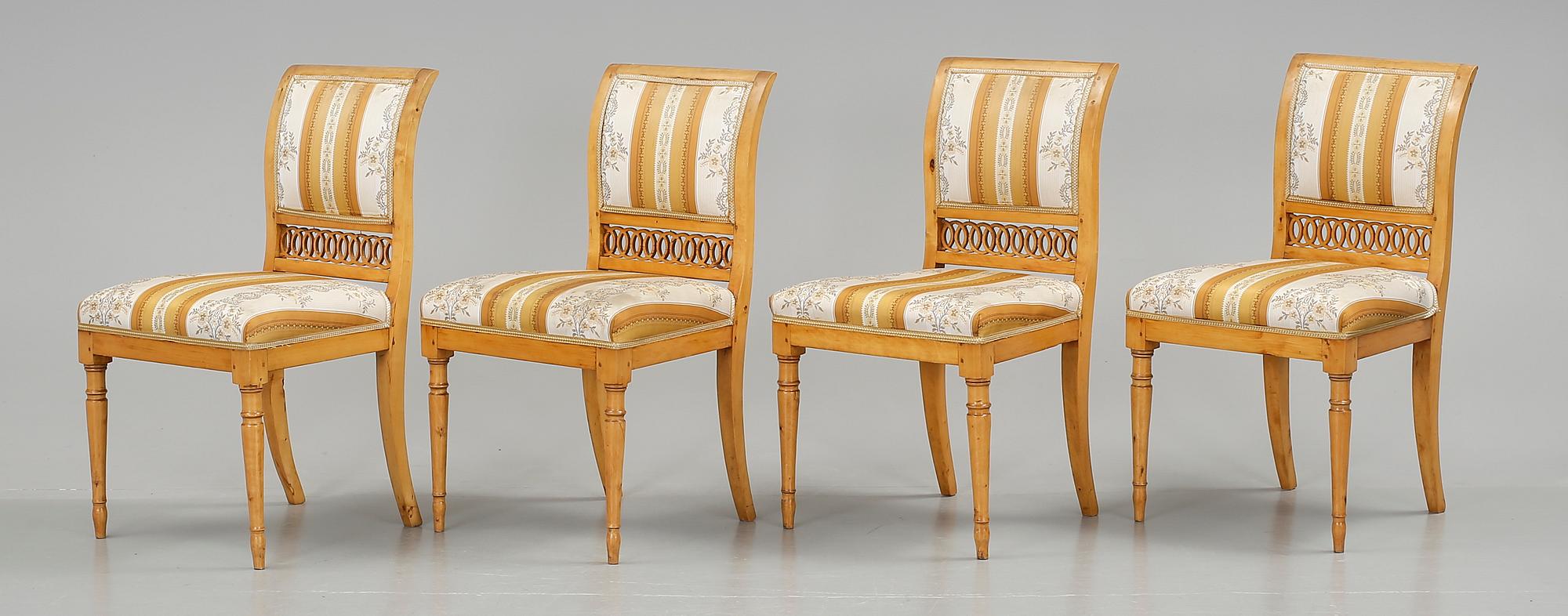 STOLAR, 4 stycken, 1800-talets första hälft.