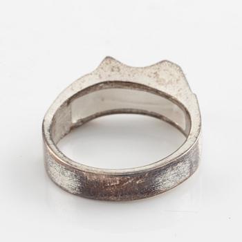 Lapponia, two sterling silver rings and tie ping.