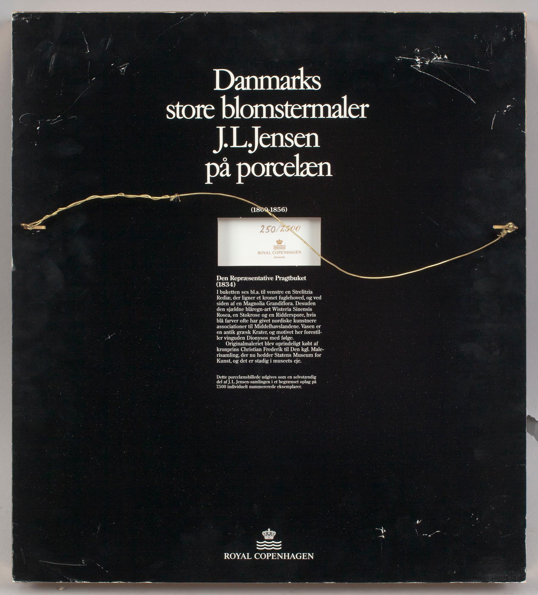 PORSLINSTAVLOR, 4 st, efter JL Jensen, Royal Copenhagen, 3 st numr.