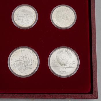 Commemorative medals, 28 pcs, Olympic Games in Moscow 1980, silver,.