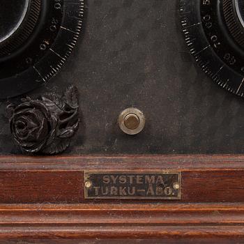 RADIOMOTTAGARE med HORNHÖGTALARE, ATM "Claritone" BBC, 1920/1930-tal.
