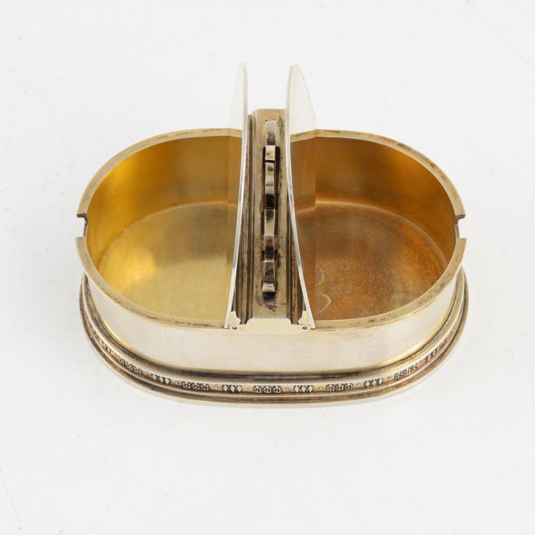 Atelier Borgila, a sterling silver cruet box, Stockholm 1960.