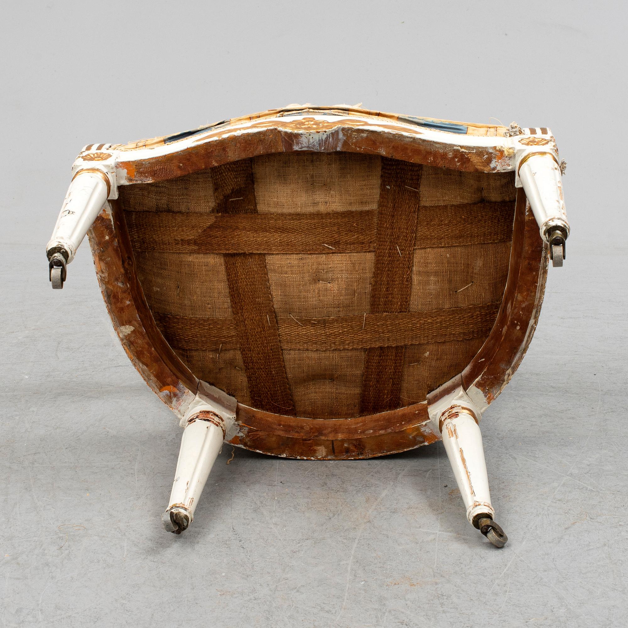 A late 18th century gustavian armchair.