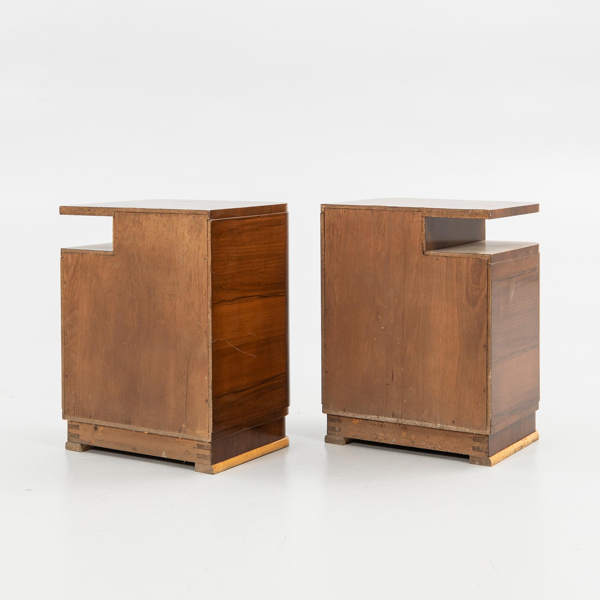 Sängbord, ett par, Art Deco, 1900-talets första hälft.