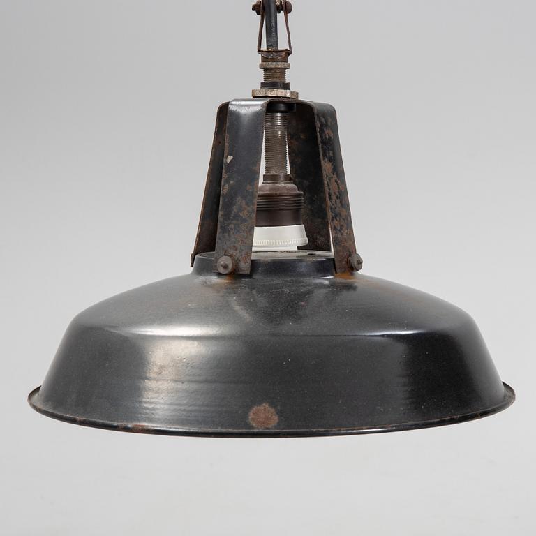 A metal ceiling light, 20th century.