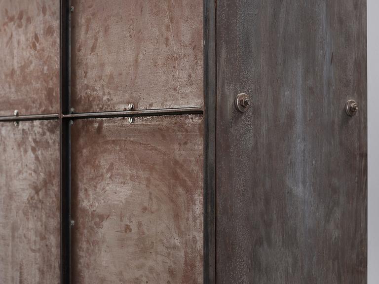 A Jonas Bohlin stained oak and iron 'Slottsbacken' cabinet, Källemo Sweden 1987.