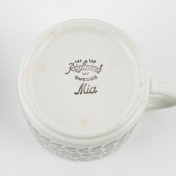 Kaffekoppar med fat, 5 st, "Mia", Rörstrand, 1900-talets andra hälft.