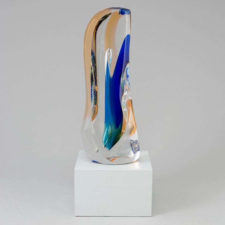 GÖRAN WÄRFF, glasskulptur, "Anden i Glaset", Kosta Boda 1900-taelts senare del. Unik.