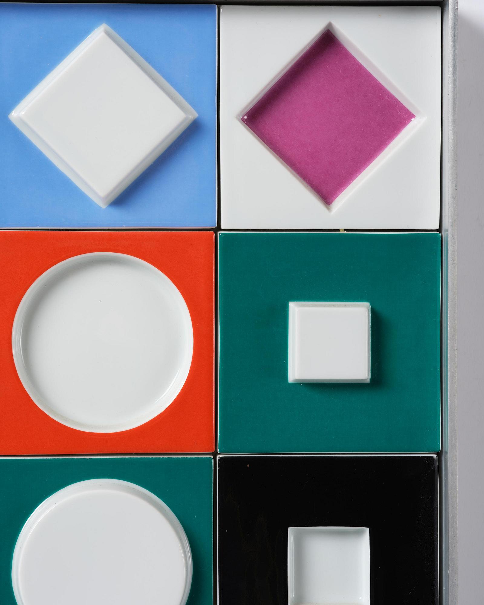 Victor Vasarely, a porcelain wall relief, Rosenthal Studio Linie, Germany, ed. 8/75.