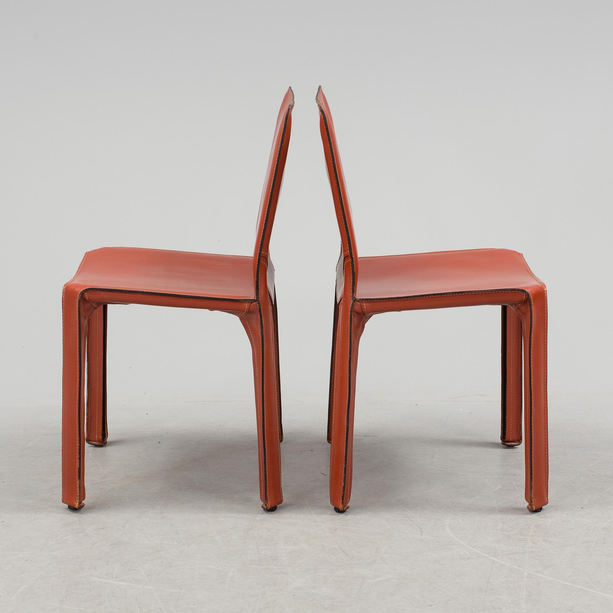 MARIO BELLINI, a set of 8 "412 CAB" chairs for Cassina.