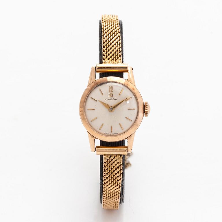 Omega, wristwatch, 20 mm, 14K gold, manual, circa 1958.