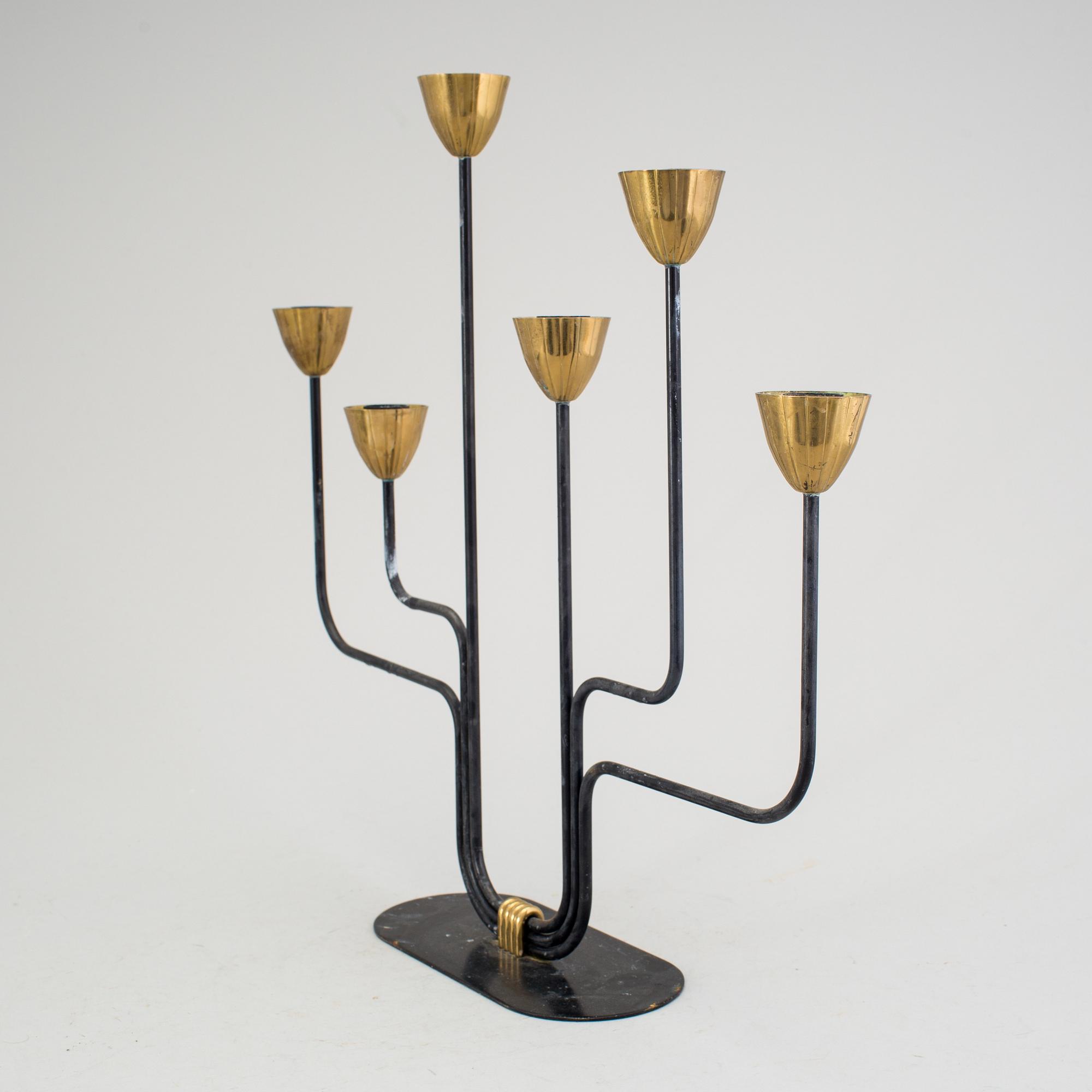GUNNAR ANDER, kandelaber, Ystad Metall, 1900-tal.