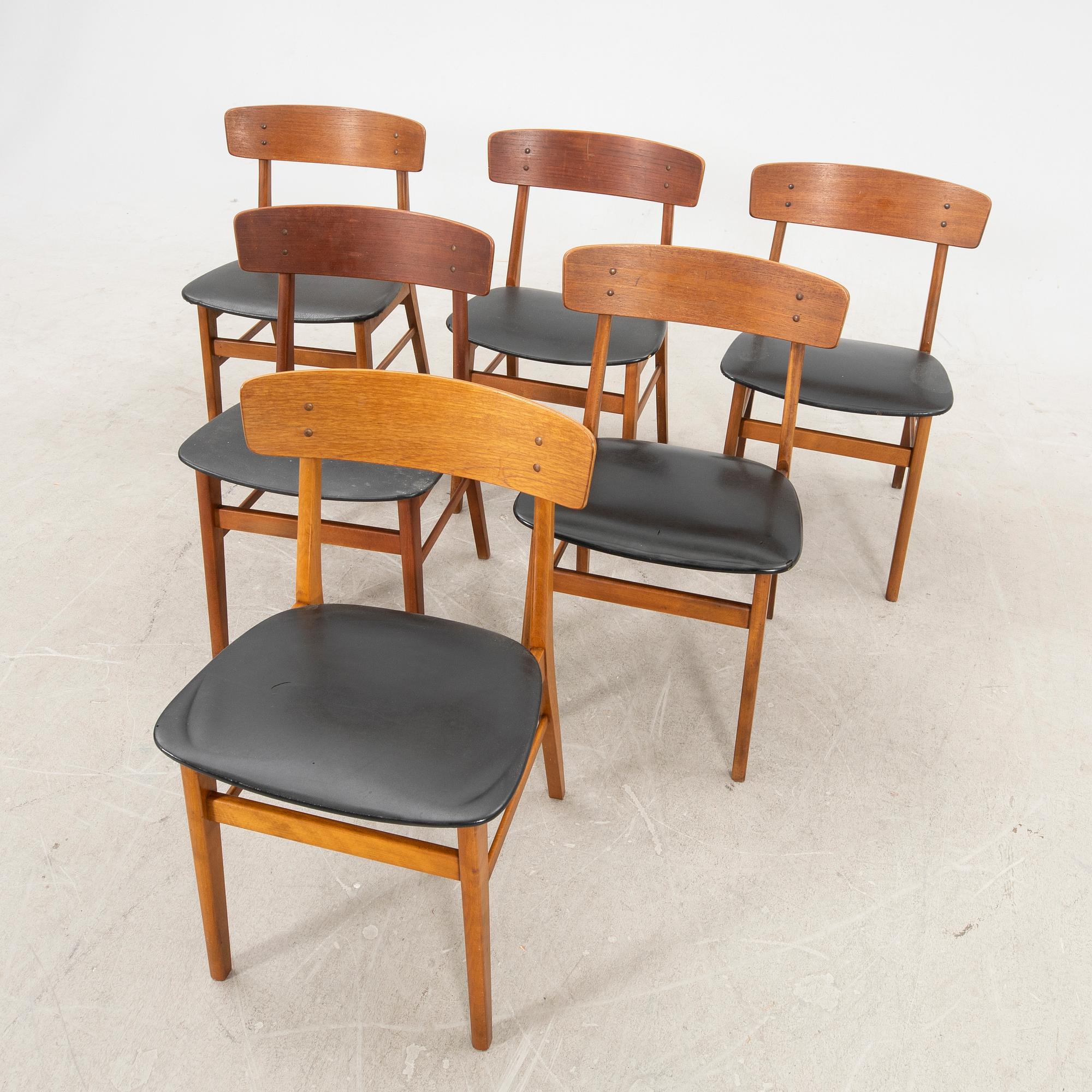 Chairs 6 pcs Farstrup Denmark 1960s.