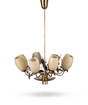 296. Paavo Tynell, A mid-20th century '9029/8' chandelier for Taito, Finland.